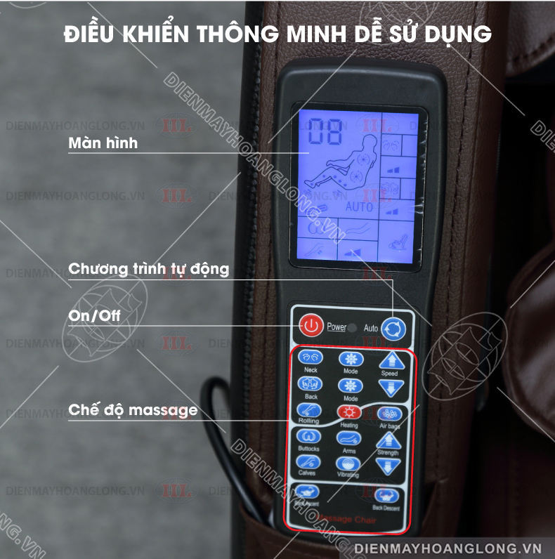 GHẾ MASSAGE TOÀN THÂN GOODFOR HL888 - điều khiển